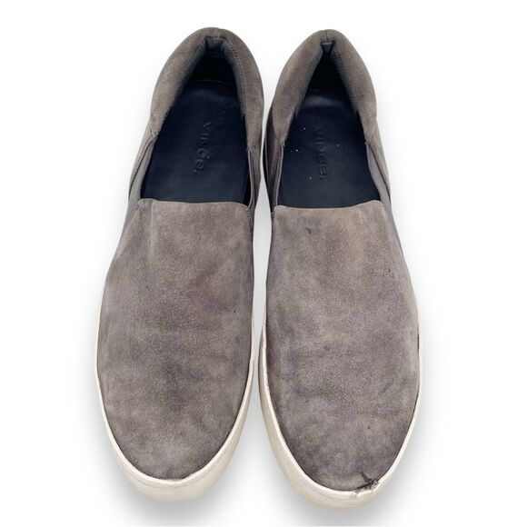 Vince Warren Suede Platform Slip-On Sneakers Warm Gray Size 9.5 - Picture 4 of 16